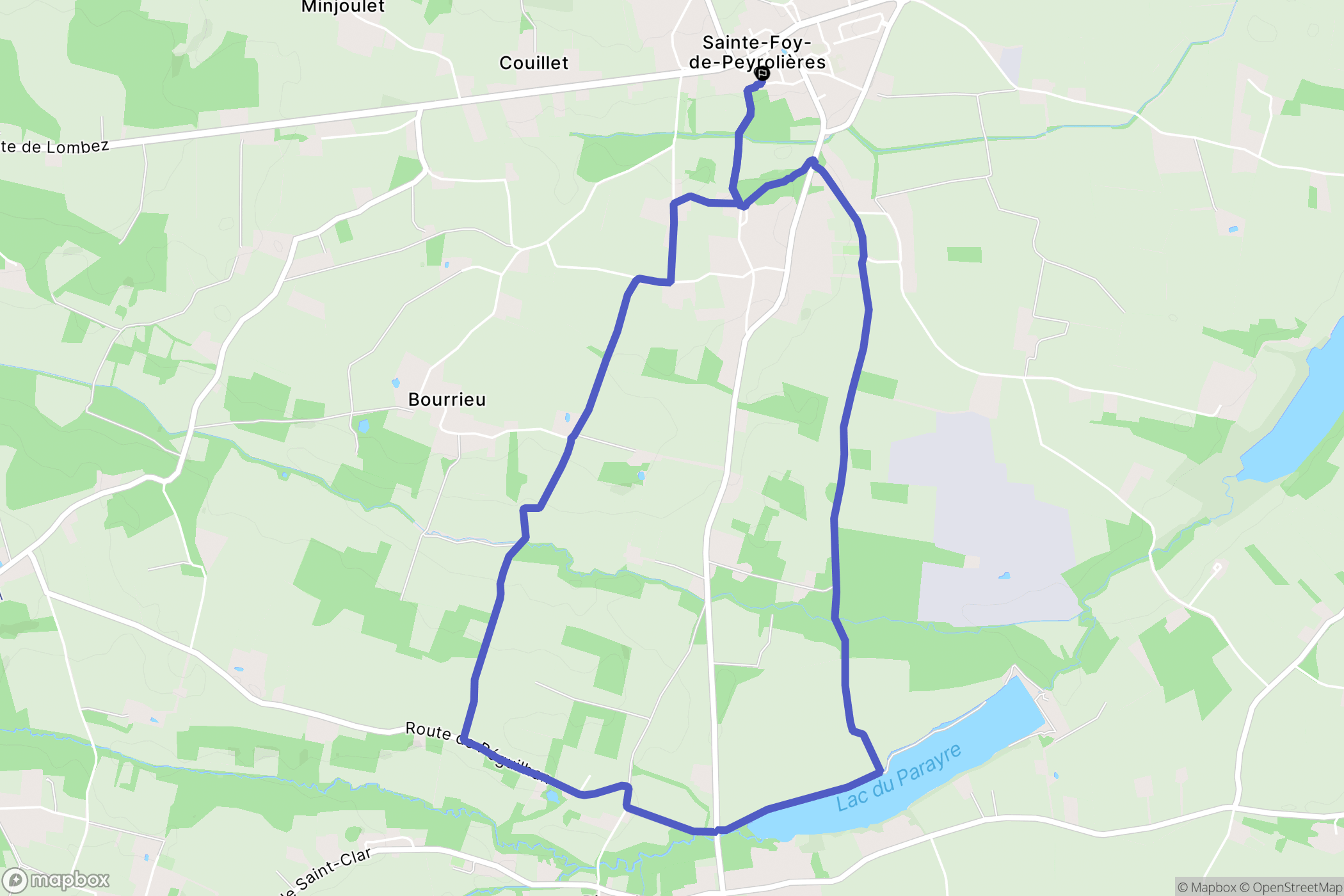 Sainte-Foy-de-Peyrolières : carte du parcours de randonnée - France