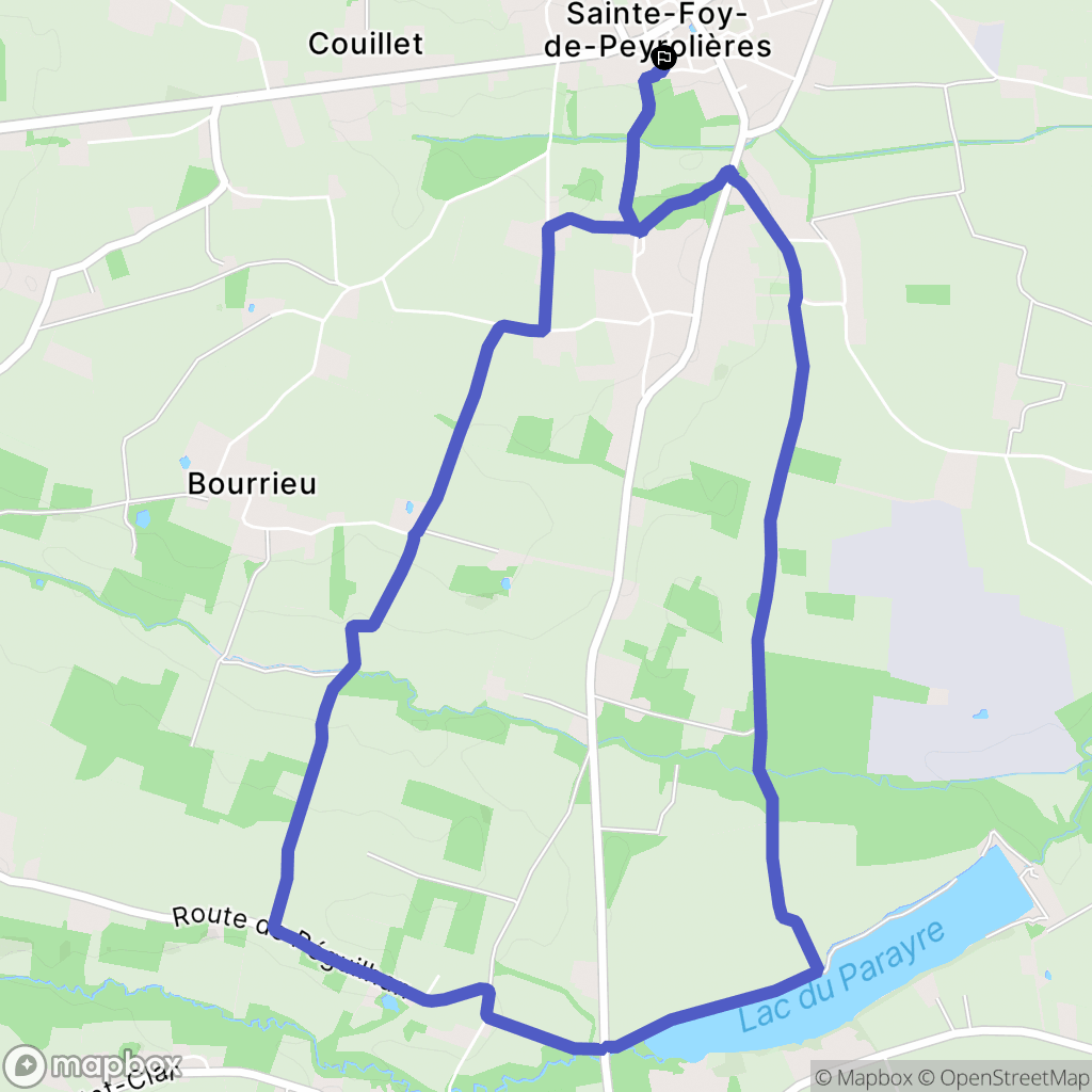 Sainte-Foy-de-Peyrolières : carte du parcours de randonnée - France