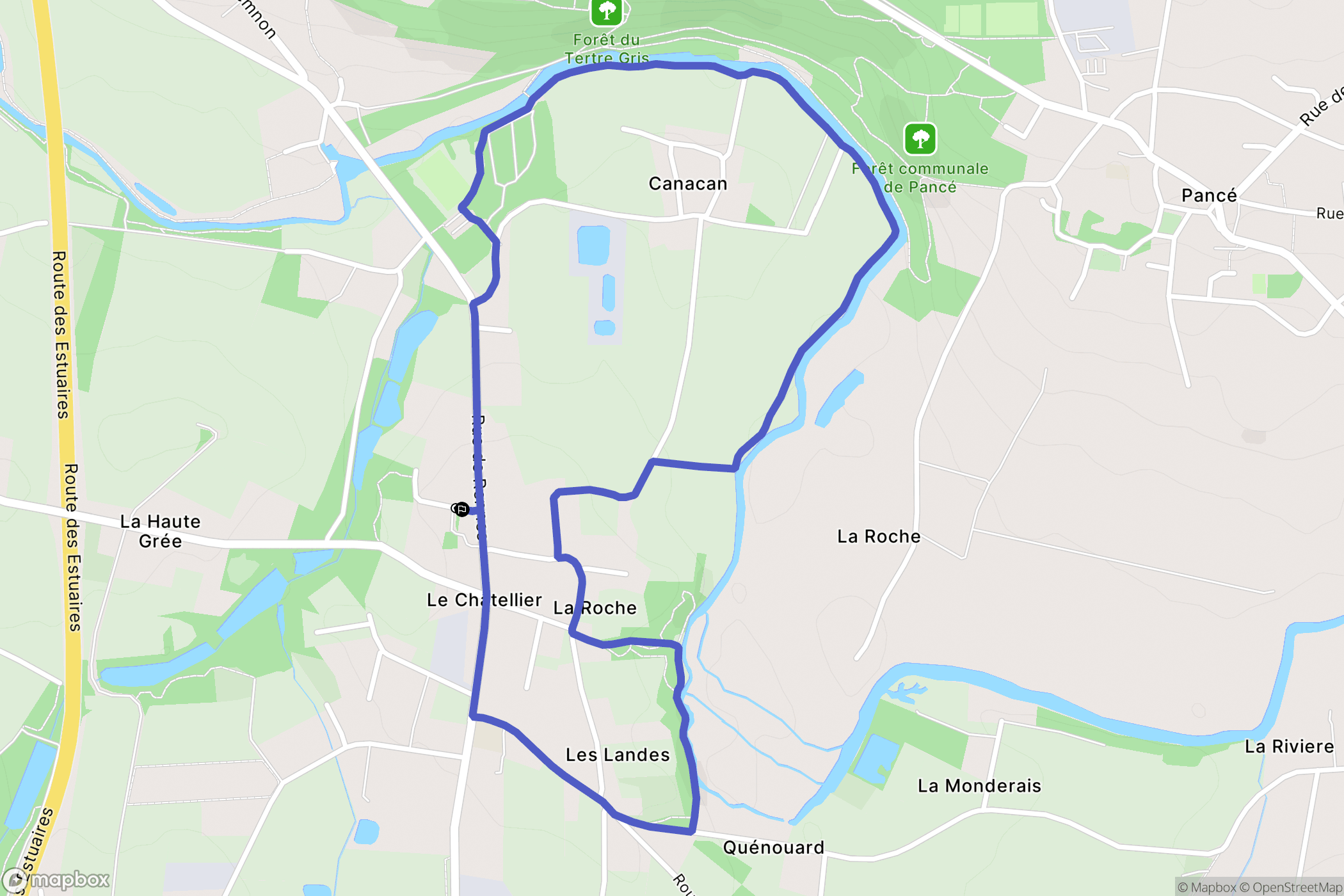 Pléchâtel : carte du parcours de randonnée - France