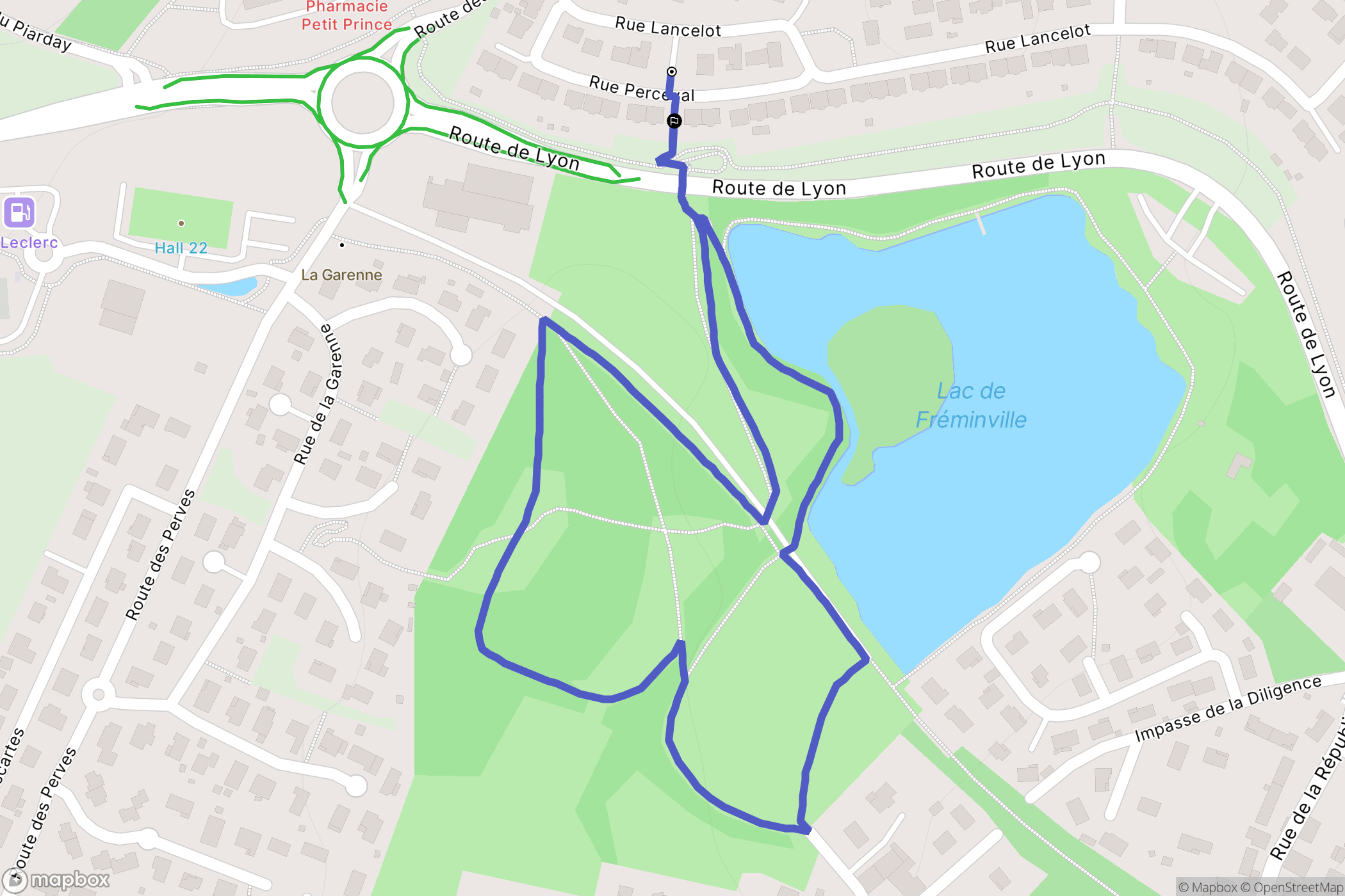 Charvieu-Chavagneux : carte du parcours de randonnée - France