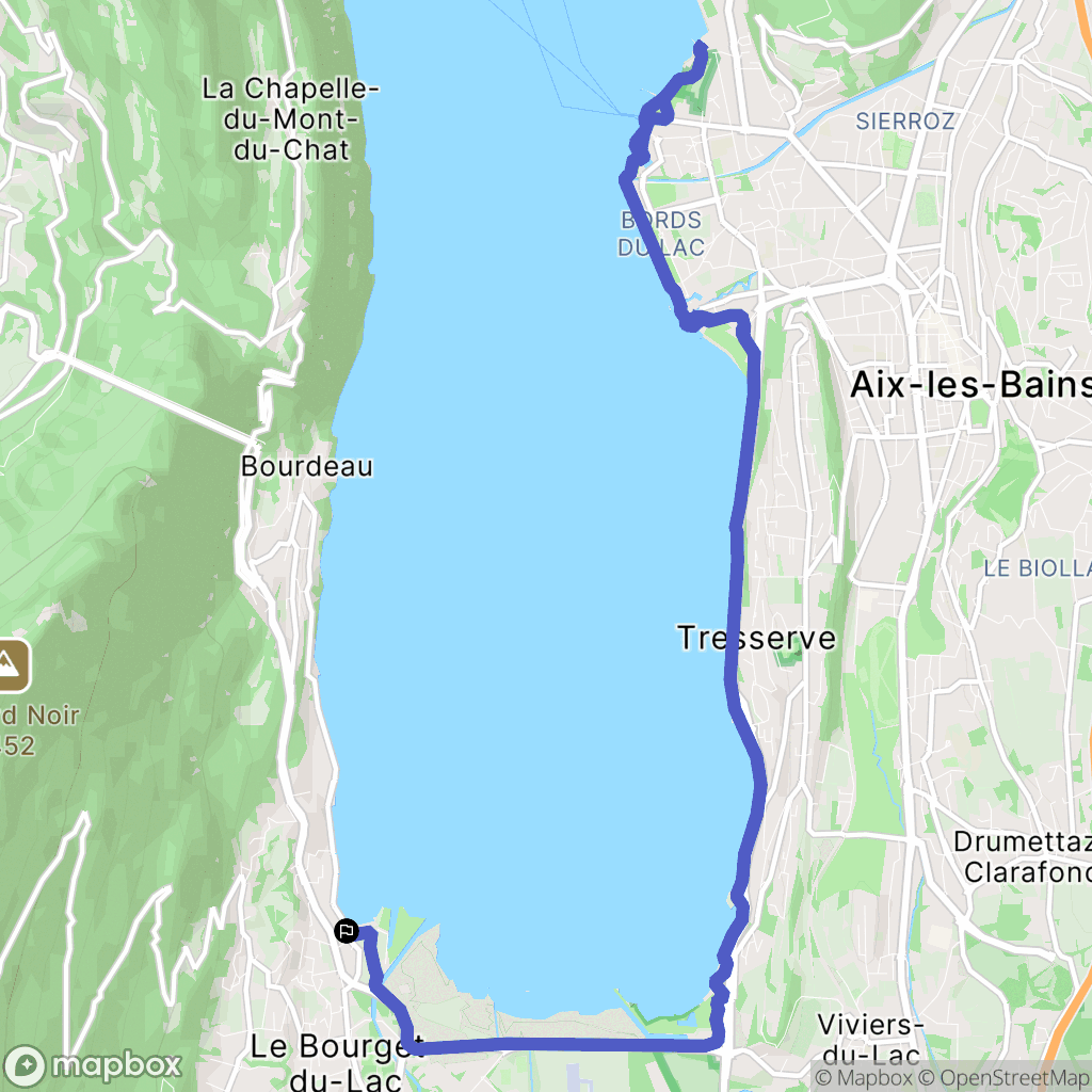 Le Bourget-du-Lac : carte du parcours de randonnée - France