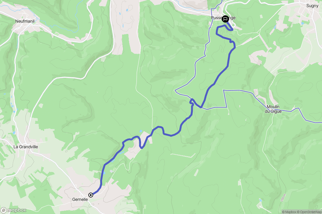 Gernelle : carte du parcours de randonnée - France