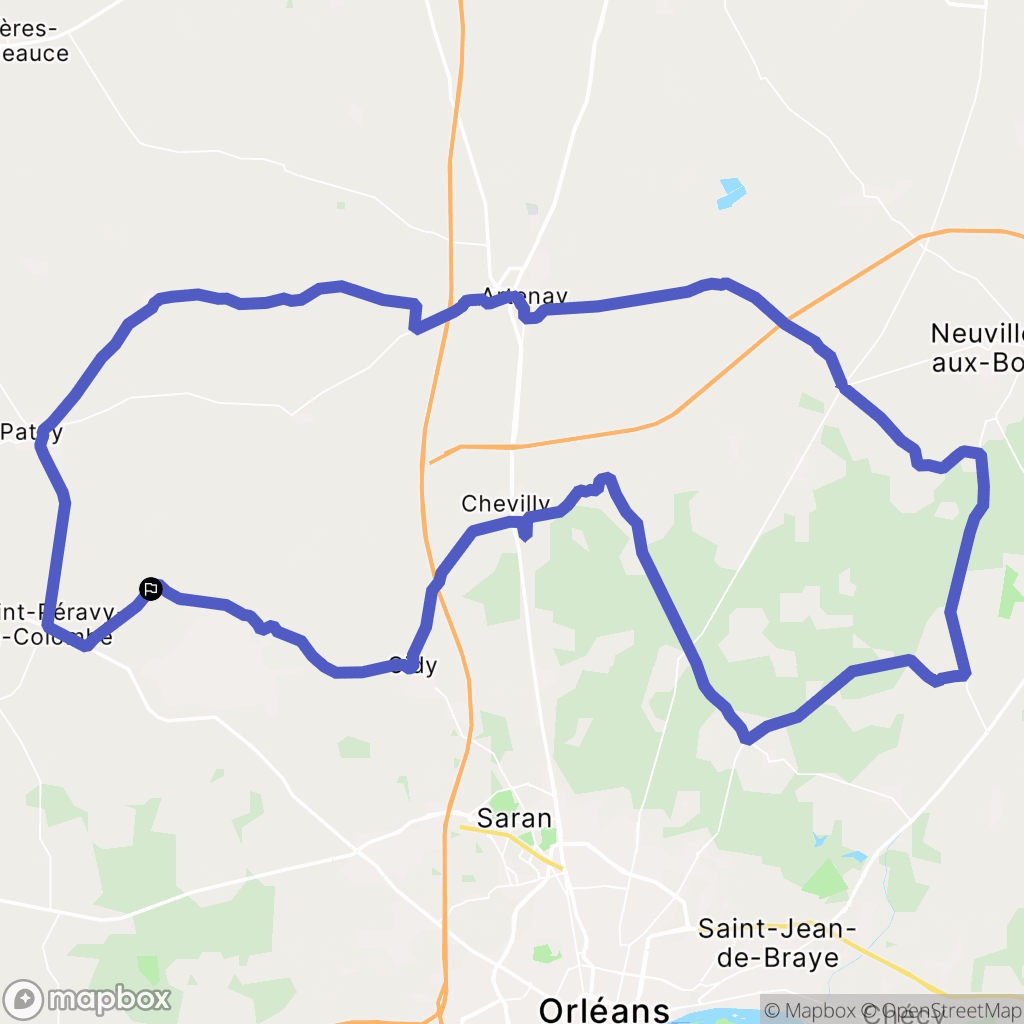 Coinces : carte du parcours de randonnée - France