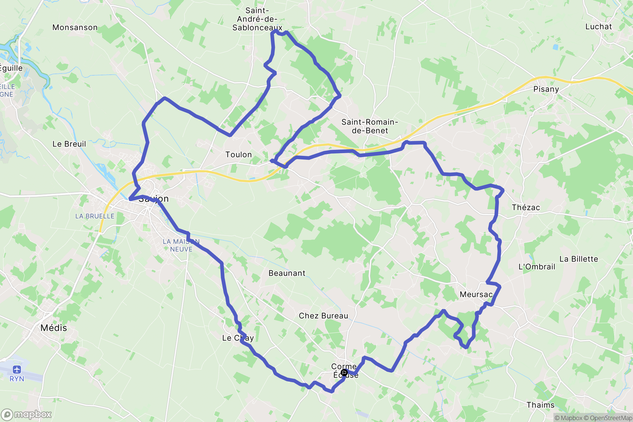 Corme-Écluse : carte du parcours de randonnée - France