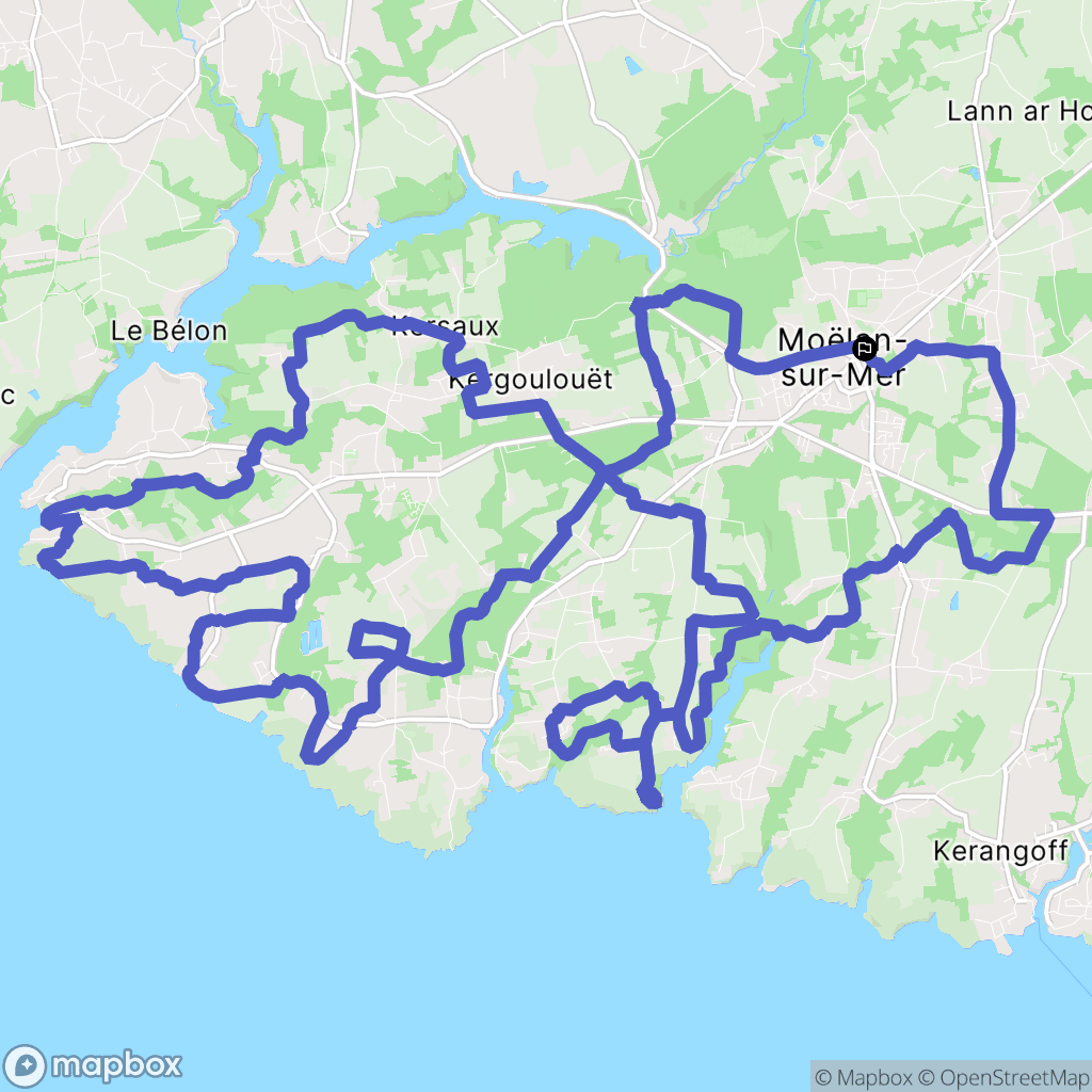 Moëlan-sur-Mer : carte du parcours de randonnée - France