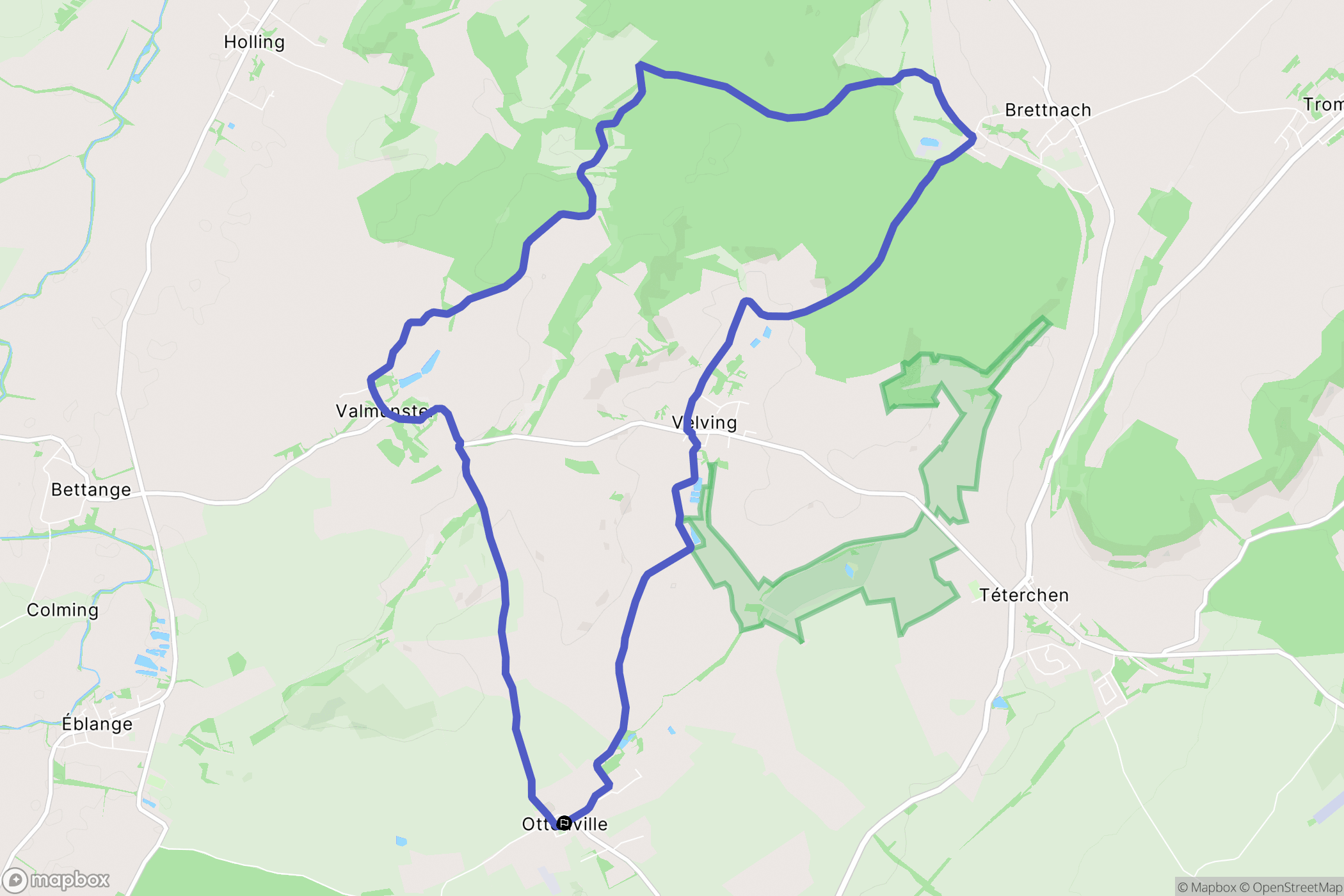 Ottonville : carte du parcours de randonnée - France