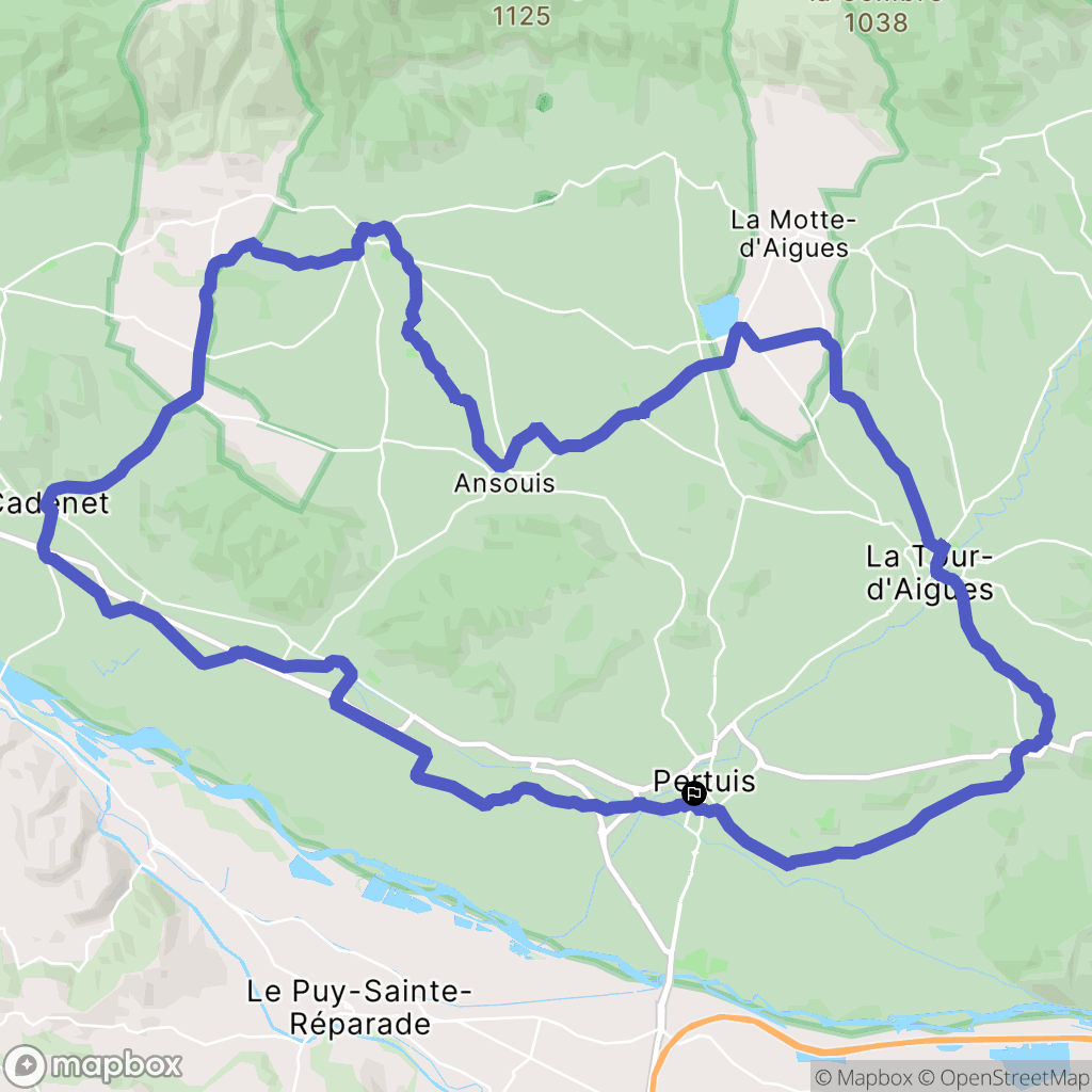 Pertuis : carte du parcours de randonnée - France