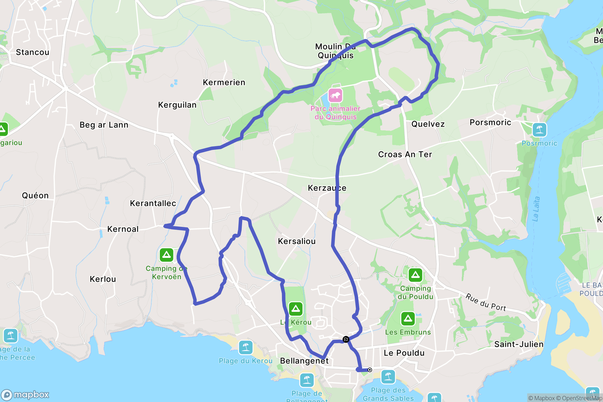 Clohars-Carnoët : carte du parcours de randonnée - France