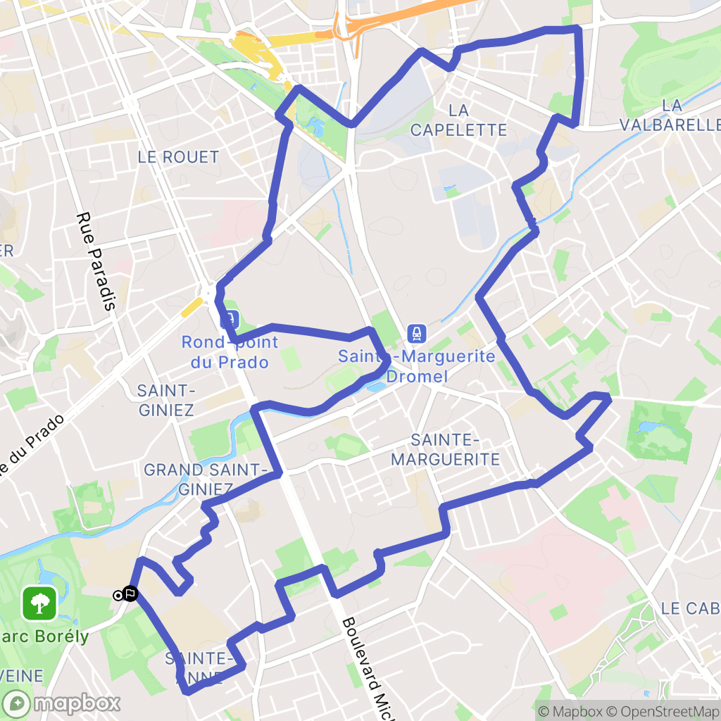 Marseille : carte du parcours de randonnée - France