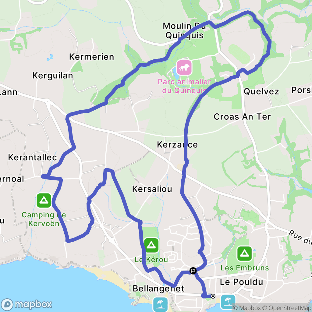 Clohars-Carnoët : carte du parcours de randonnée - France