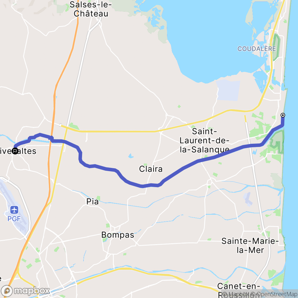 Le Barcarès : carte du parcours de randonnée - France