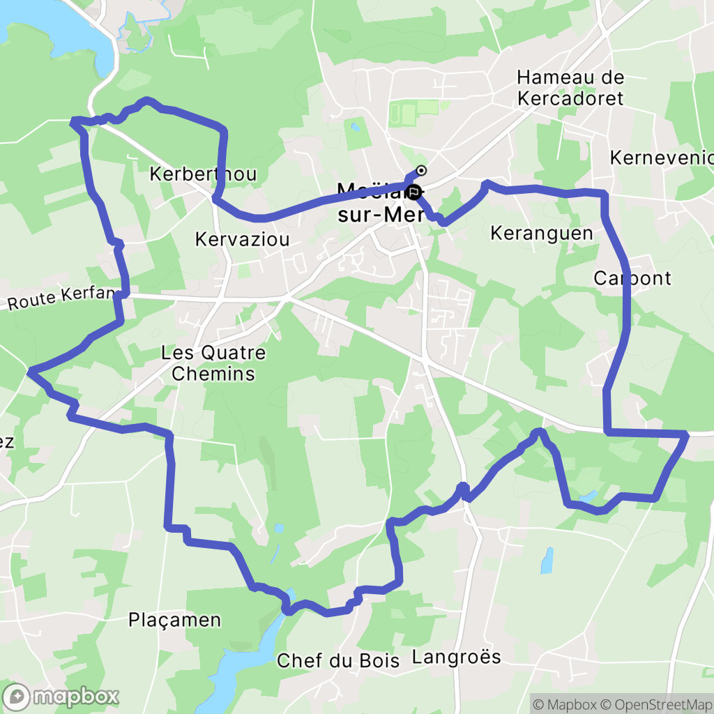 Moëlan-sur-Mer : carte du parcours de randonnée - France