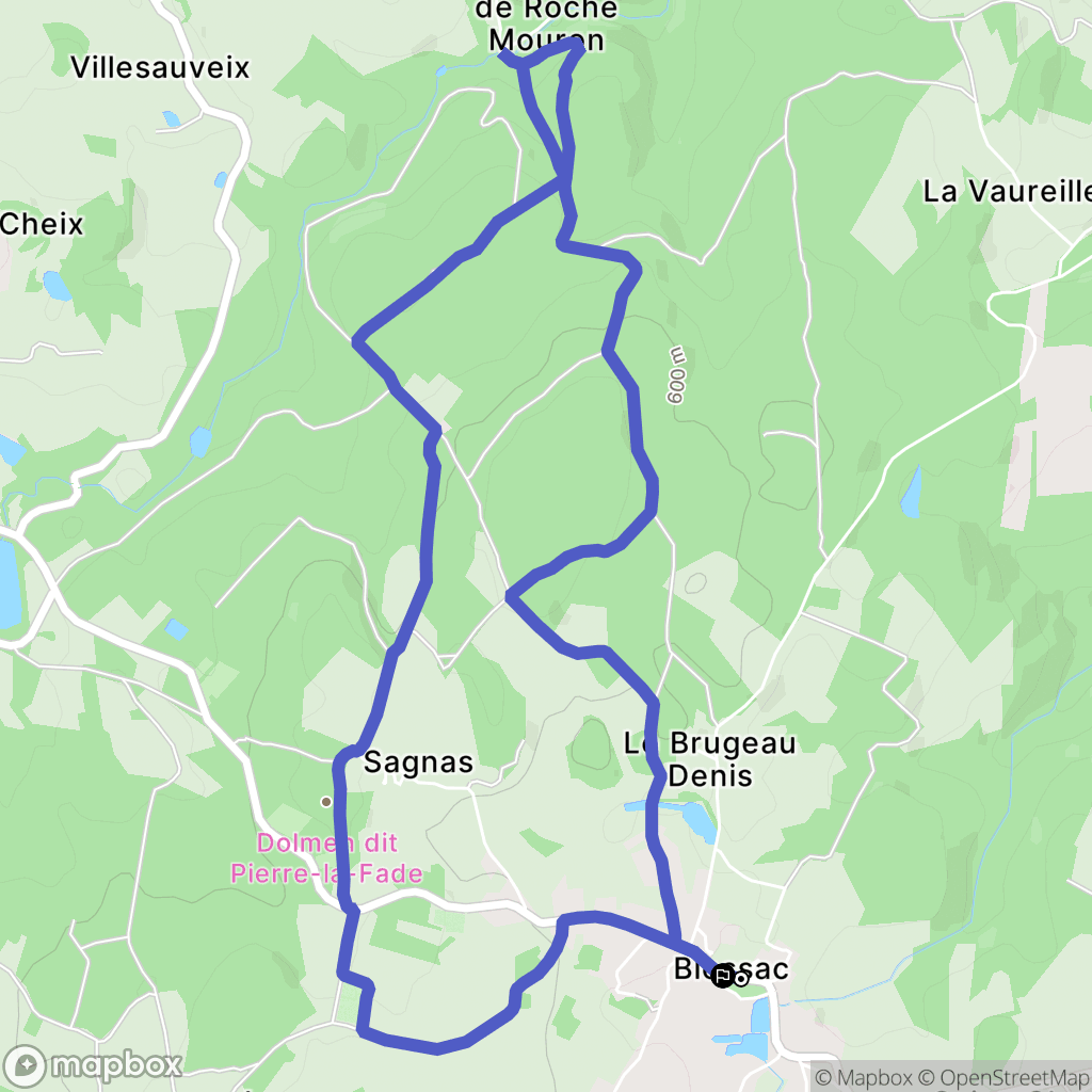 Blessac : carte du parcours de randonnée - France
