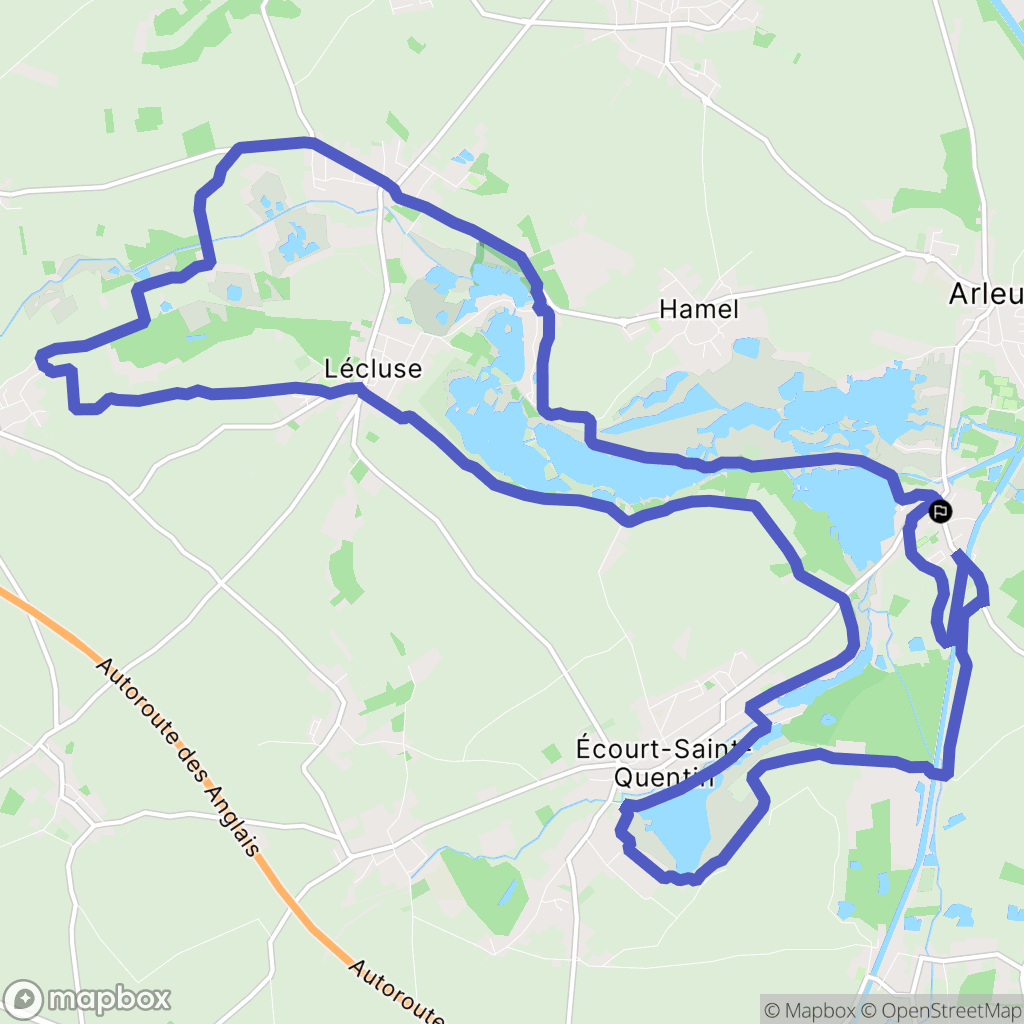 Palluel : carte du parcours de randonnée - France