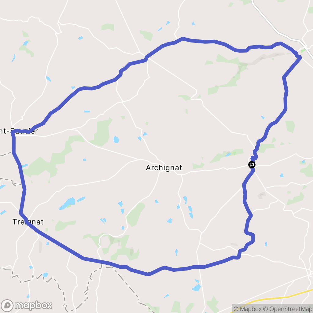 Huriel : carte du parcours de randonnée - France