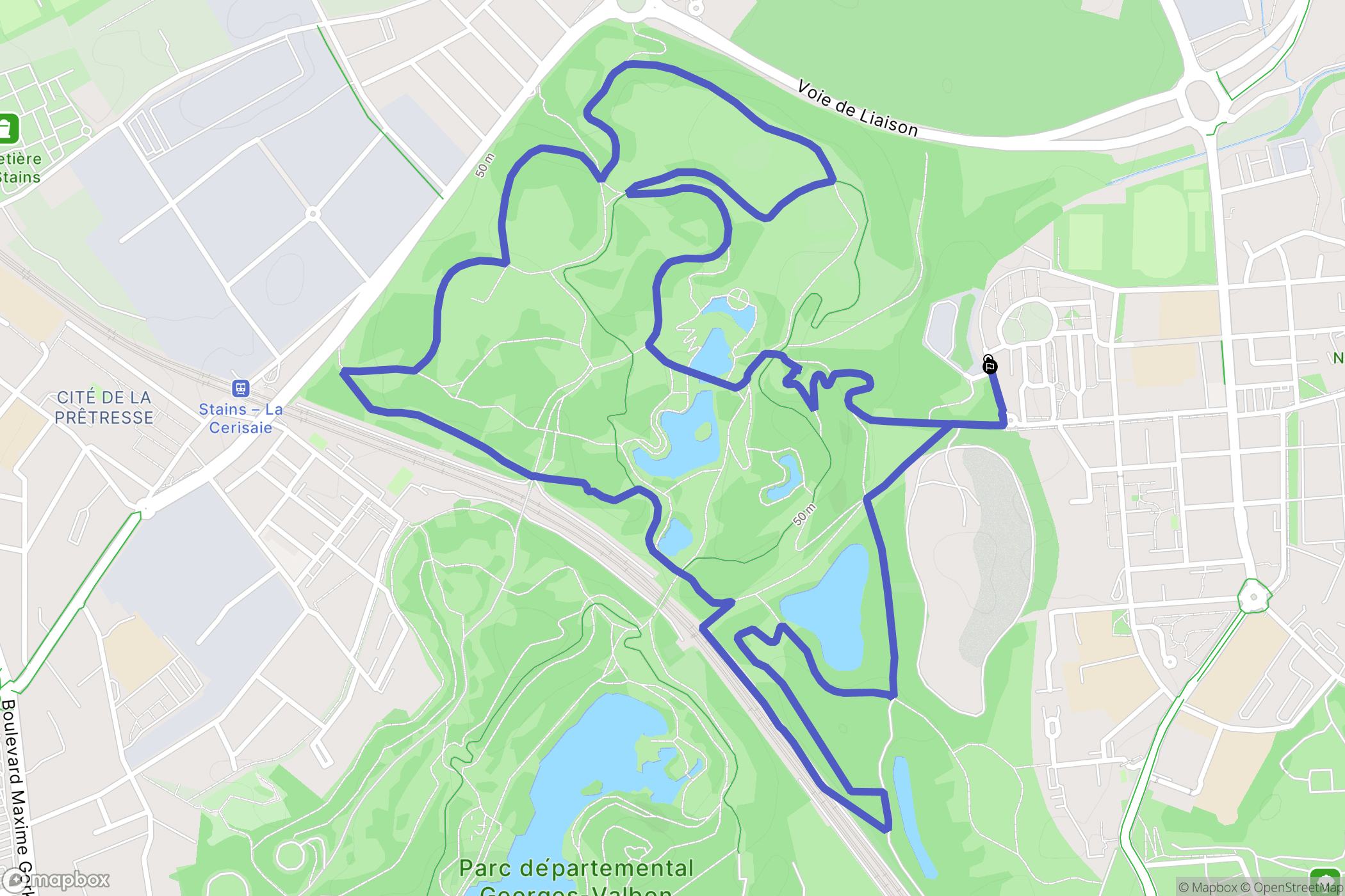 Dugny : carte du parcours de randonnée - France