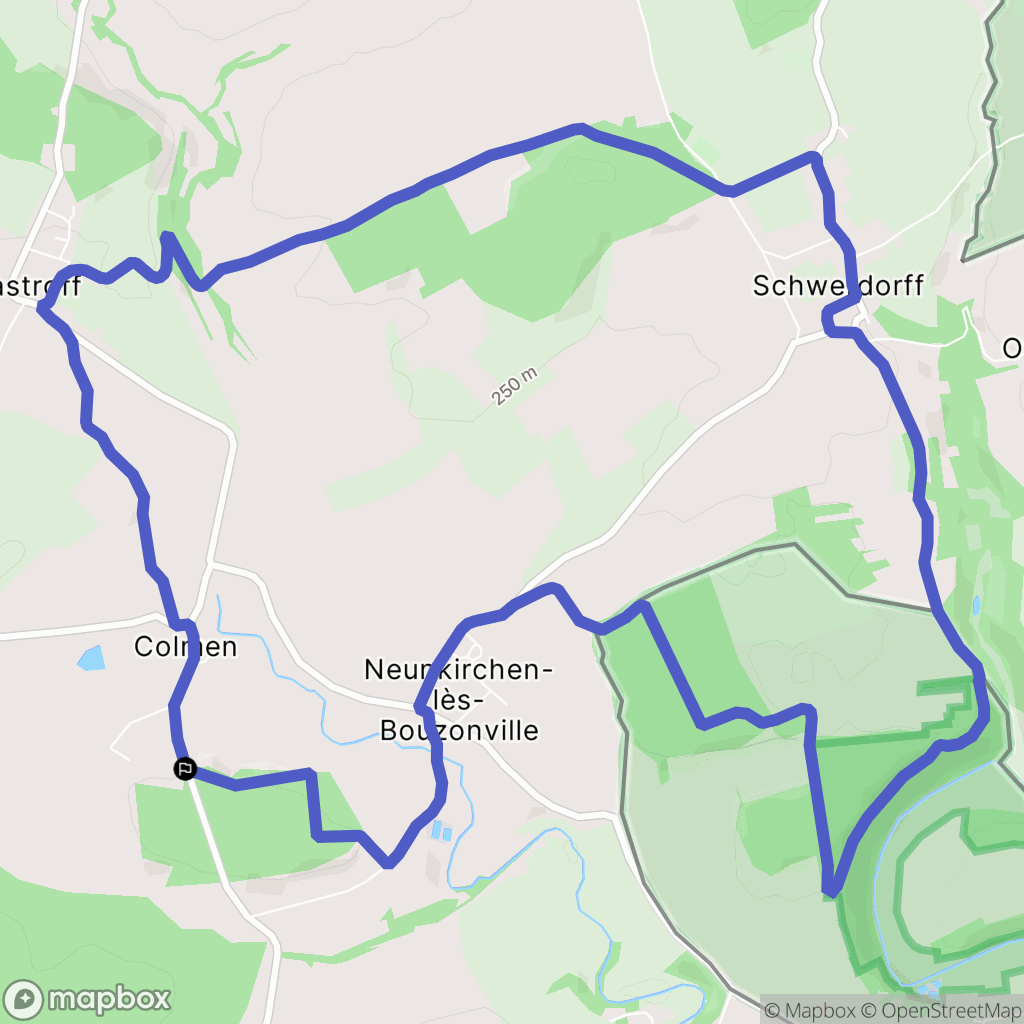 Colmen : carte du parcours de randonnée - France
