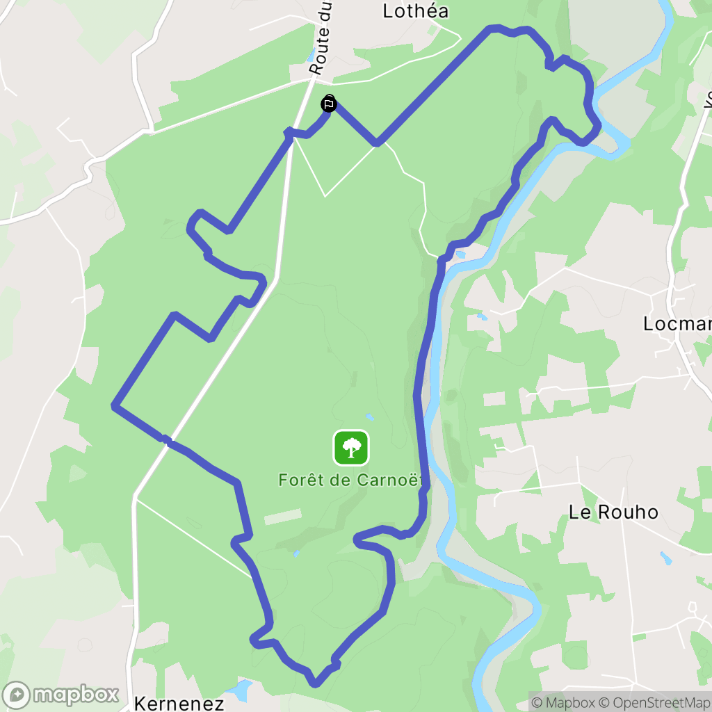 Quimperlé : carte du parcours de randonnée - France