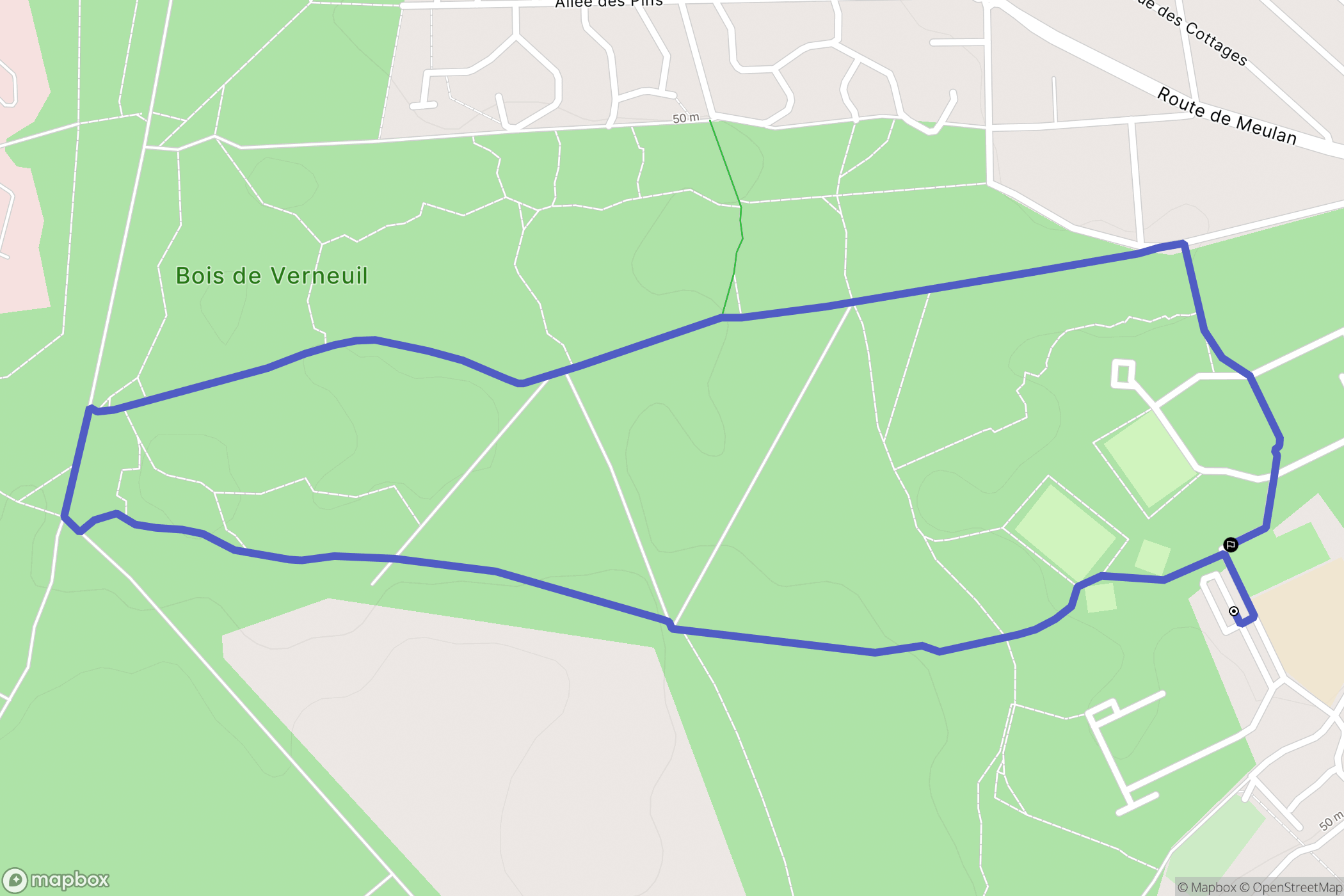 Verneuil-sur-Seine : carte du parcours de randonnée - France