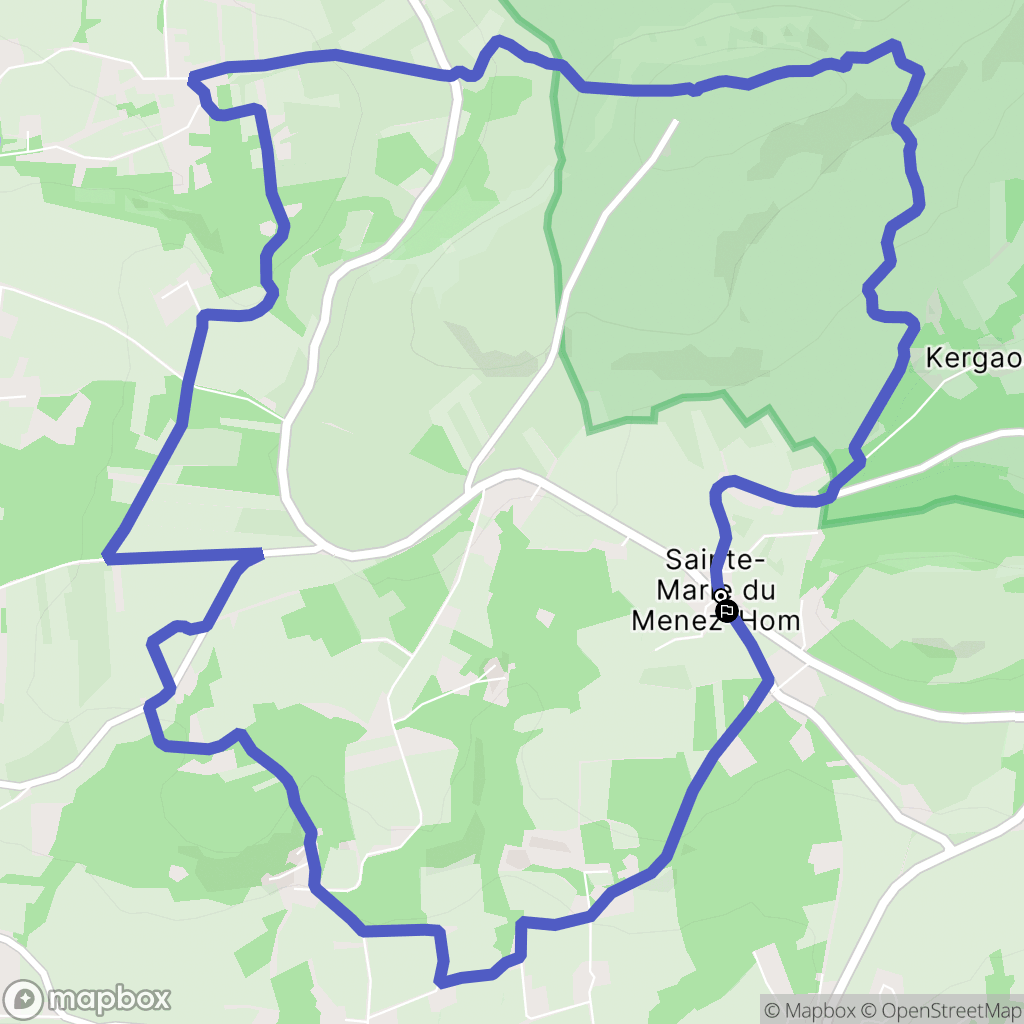 Sainte-Marie-du-Ménez-Hom : carte du parcours de randonnée - France