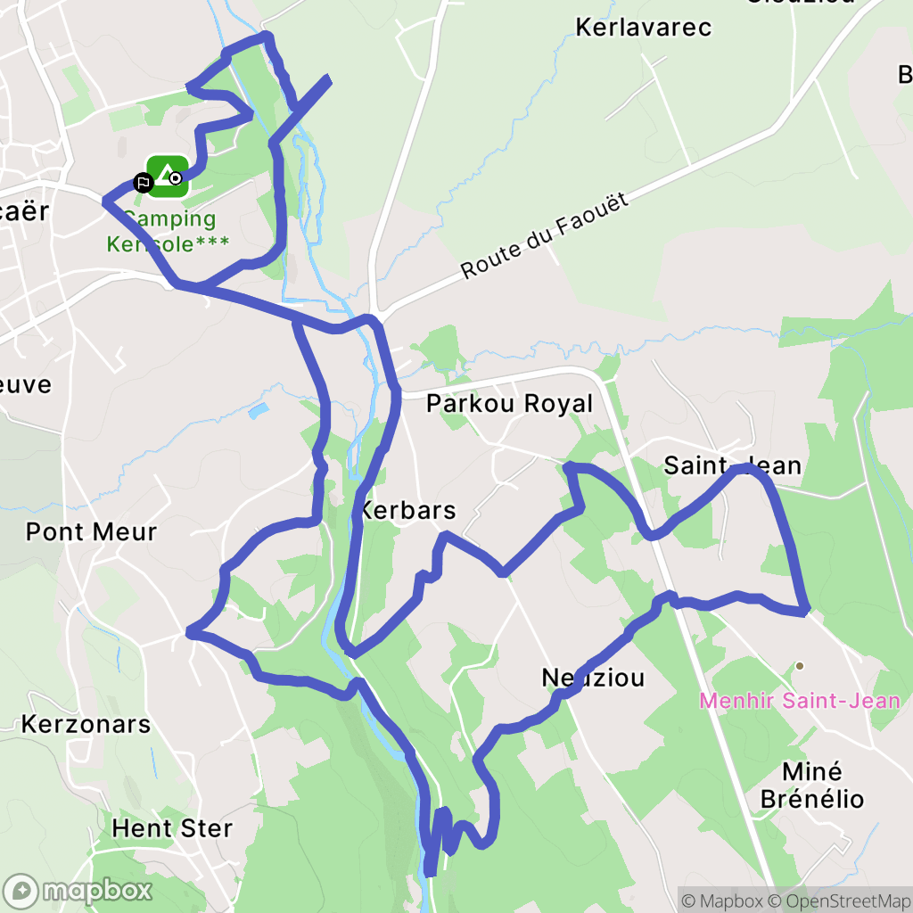 Scaër : carte du parcours de randonnée - France
