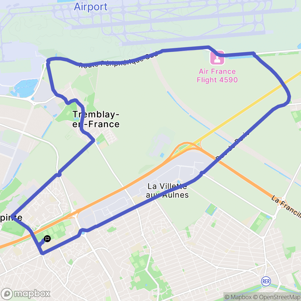 Villepinte : carte du parcours de randonnée - France