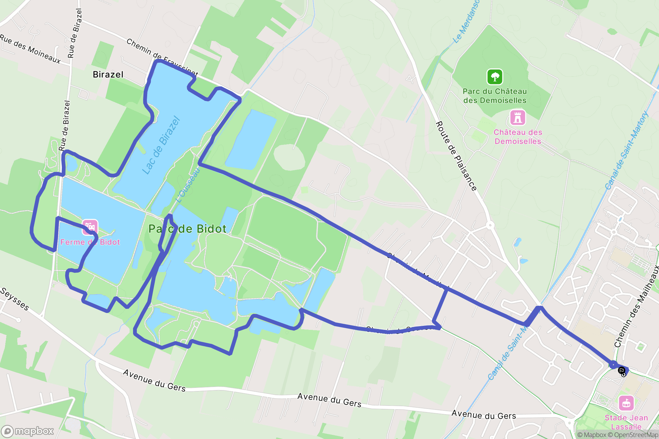 Frouzins : carte du parcours de randonnée - France