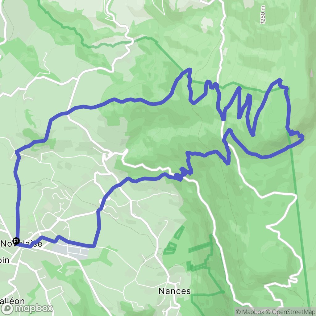 Novalaise : carte du parcours de randonnée - France