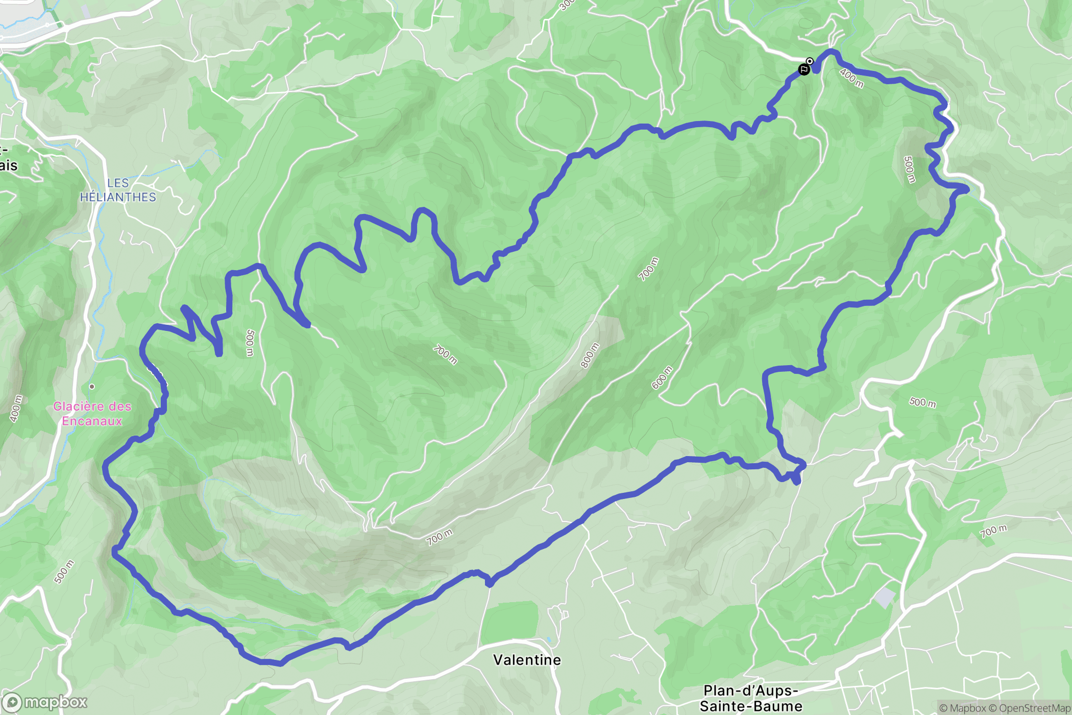 Saint-Zacharie : carte du parcours de randonnée - France
