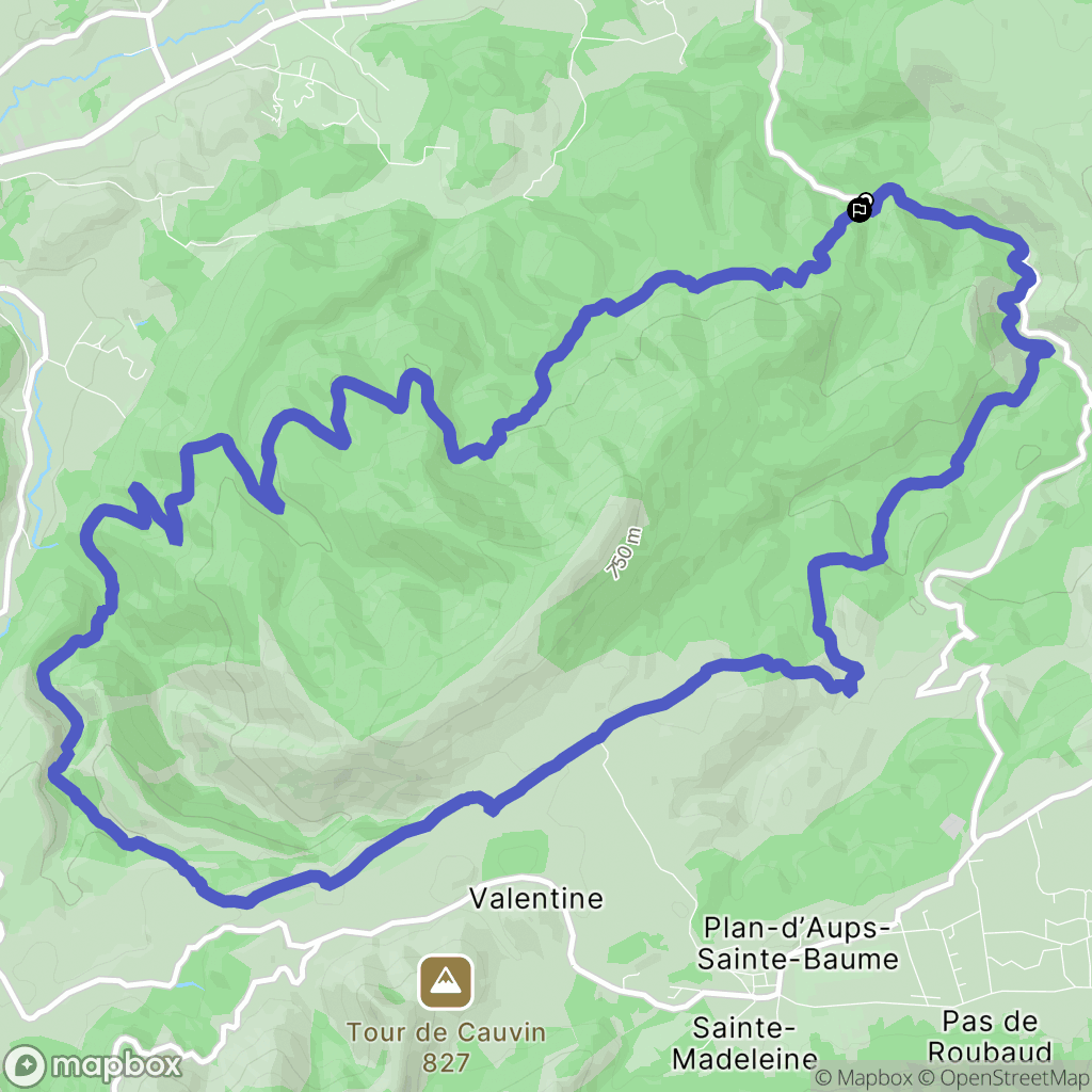 Saint-Zacharie : carte du parcours de randonnée - France