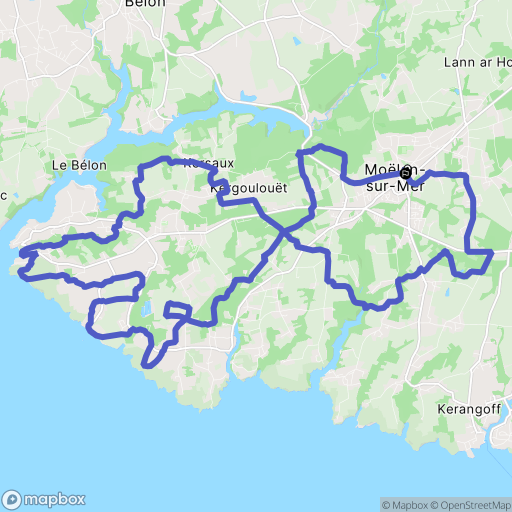 Moëlan-sur-Mer : carte du parcours de randonnée - France