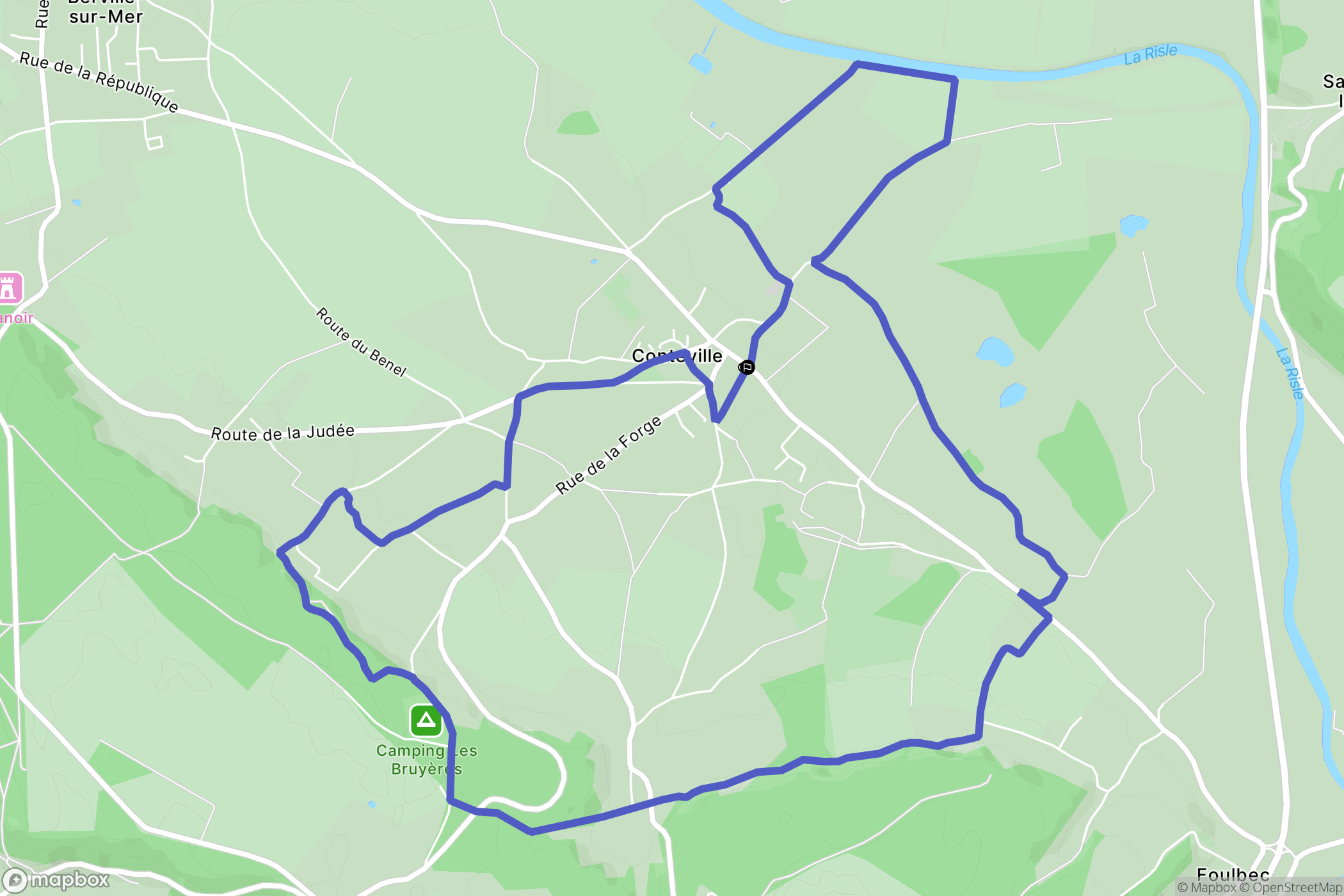 Conteville : carte du parcours de randonnée - France