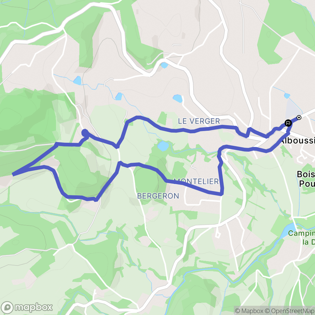 alboussière : carte du parcours de randonnée - France