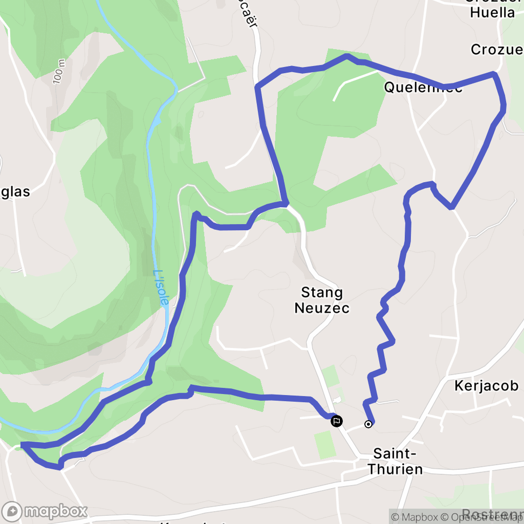 Saint-Thurien : carte du parcours de randonnée - France