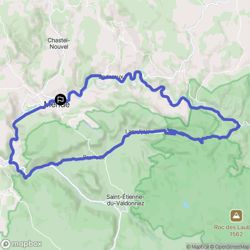 Mende : carte du parcours de randonnée - France