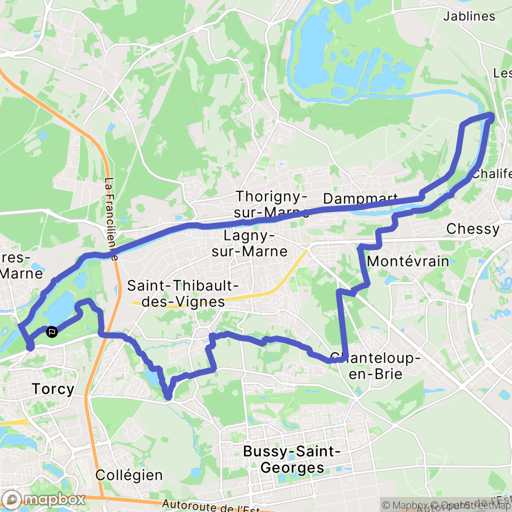 Torcy : carte du parcours de randonnée - France