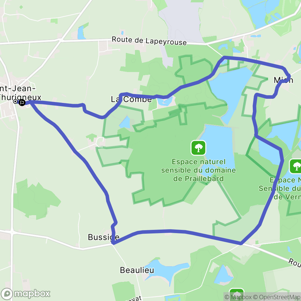 Saint-Jean-de-Thurigneux : carte du parcours de randonnée - France