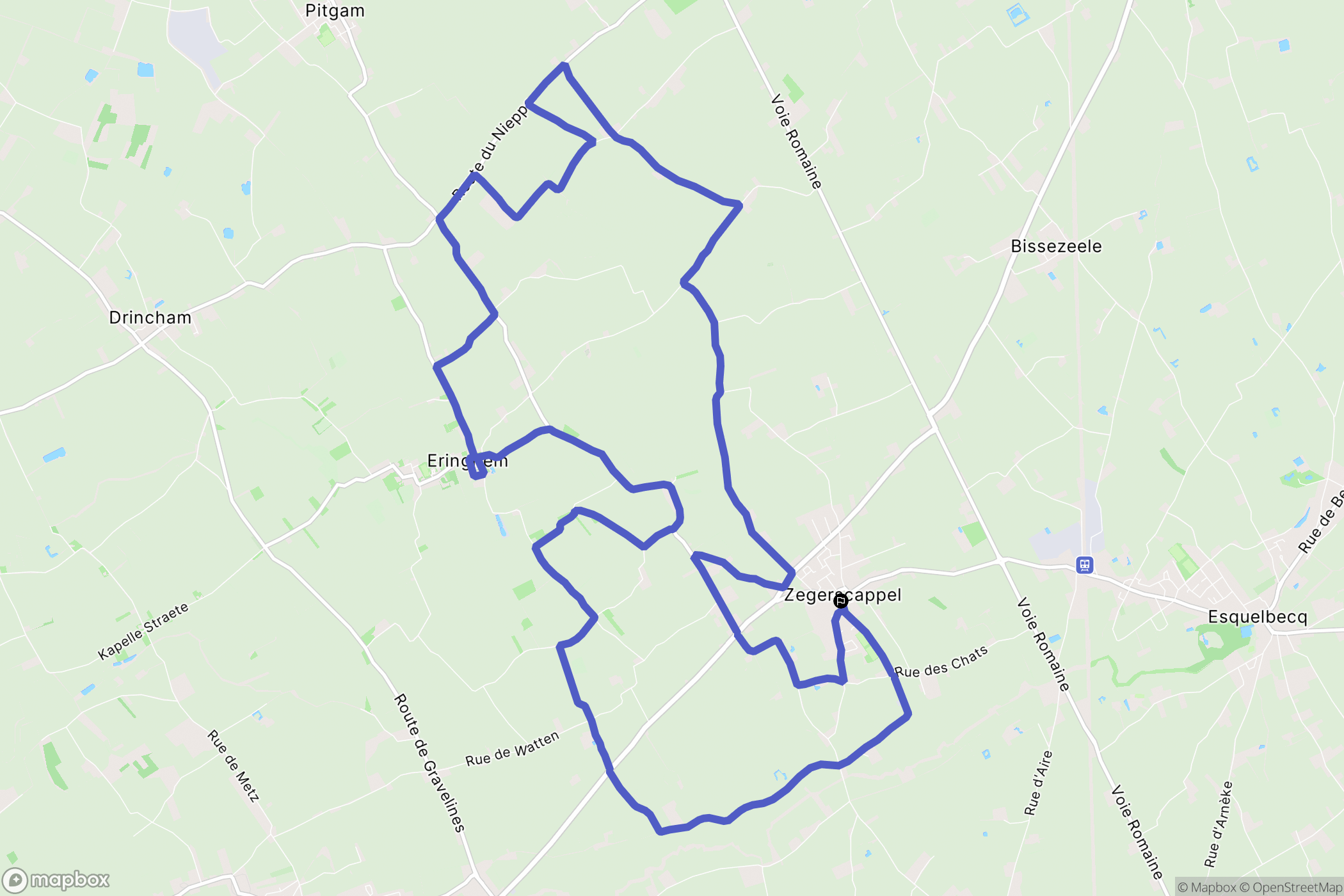 Zegerscappel : carte du parcours de randonnée - France