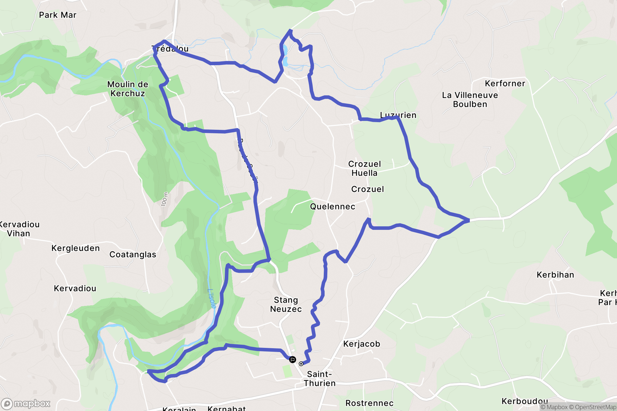 Saint-Thurien : carte du parcours de randonnée - France