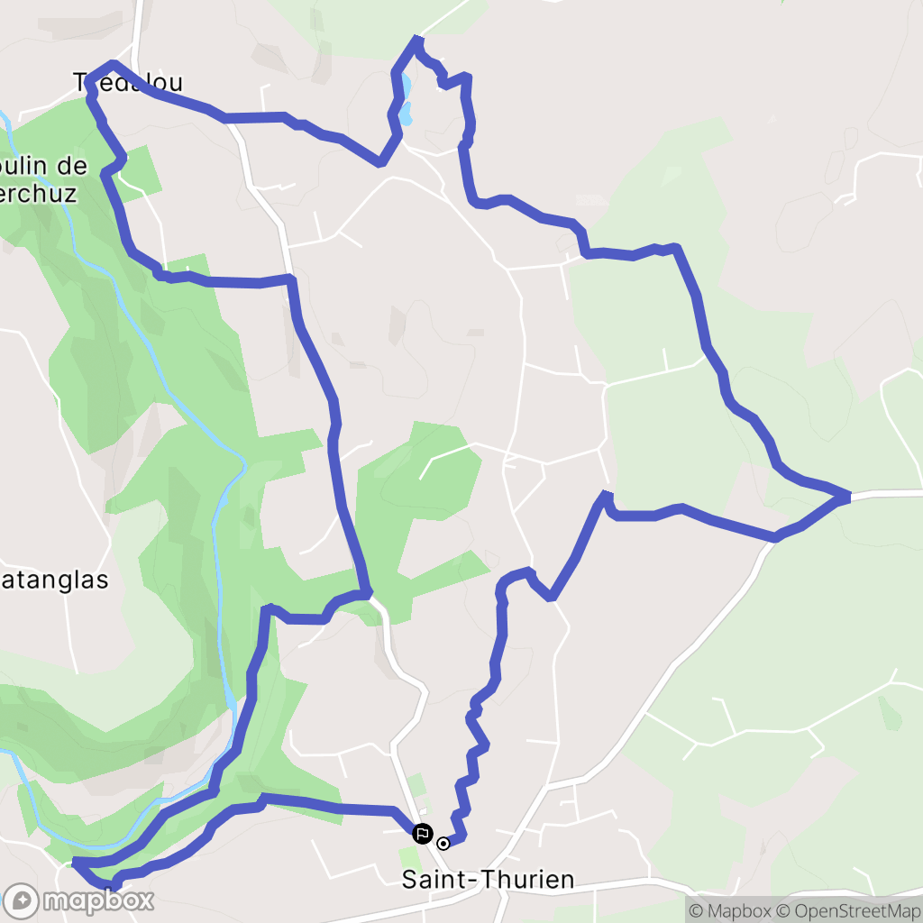 Saint-Thurien : carte du parcours de randonnée - France