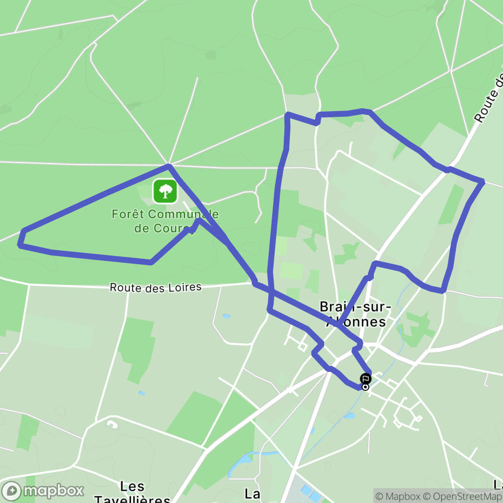 Brain-sur-Allonnes : carte du parcours de randonnée - France