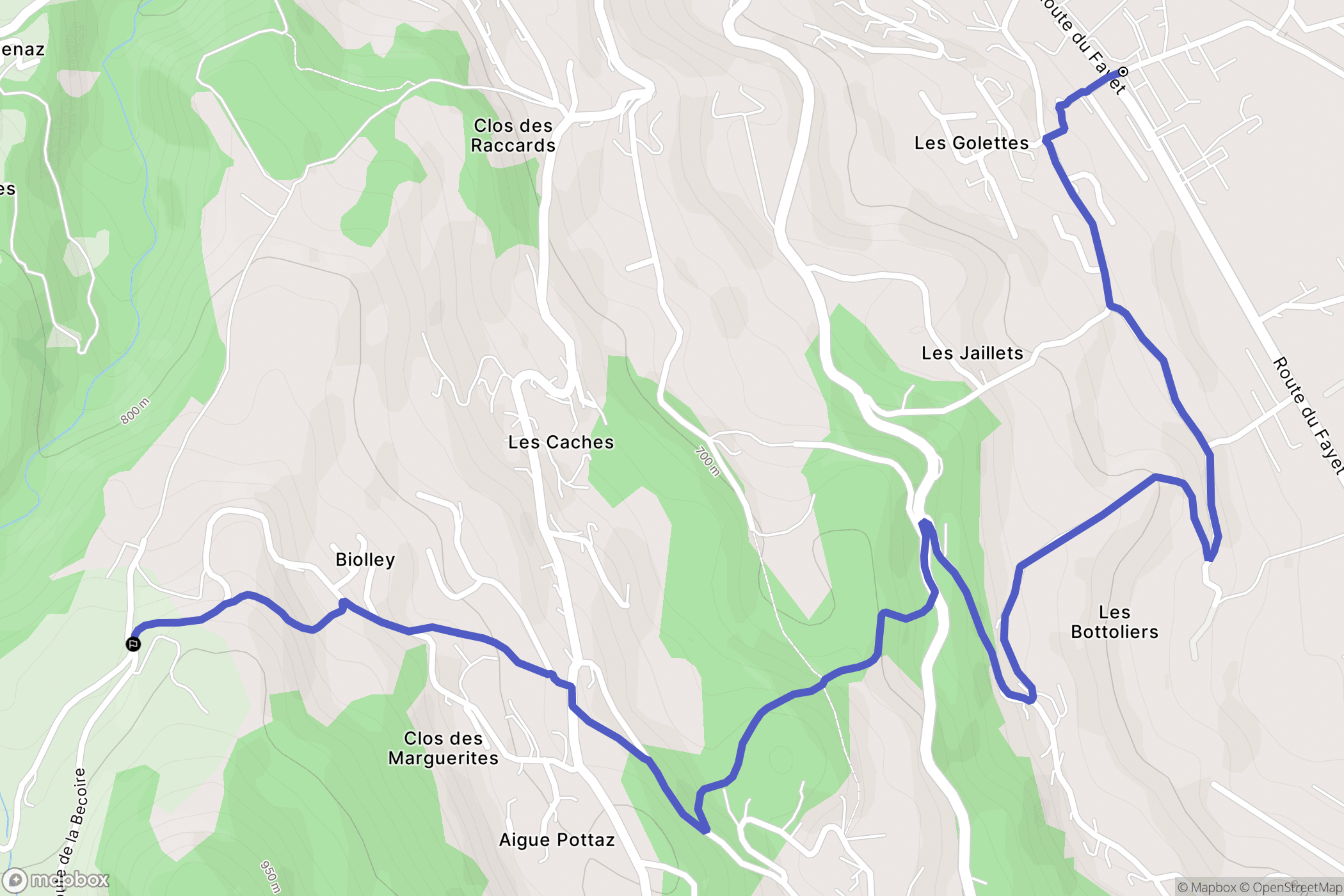 Sallanches : carte du parcours de randonnée - France
