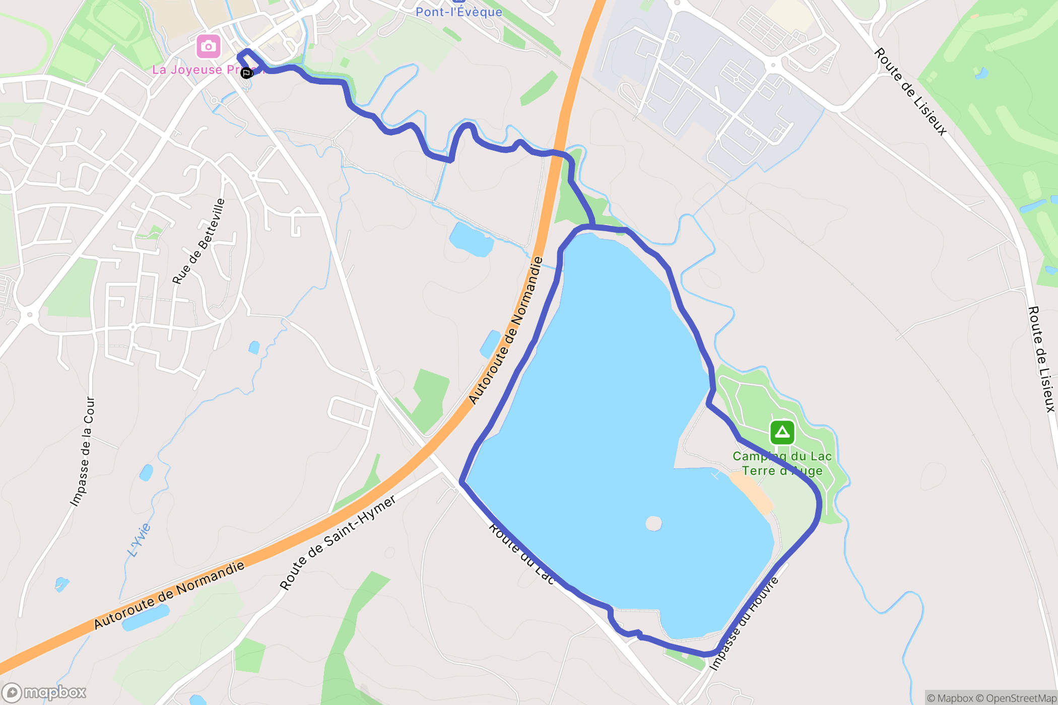Pont-l'Évêque : carte du parcours de randonnée - France