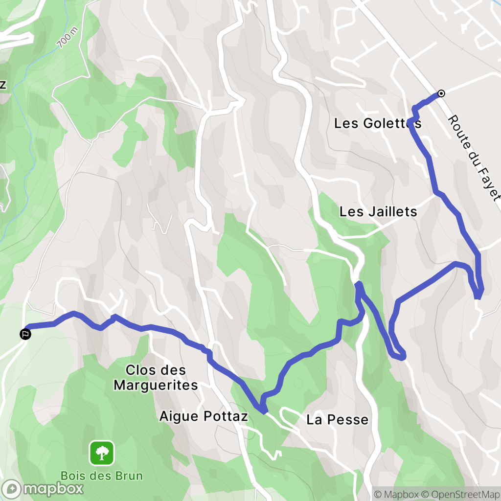 Sallanches : carte du parcours de randonnée - France