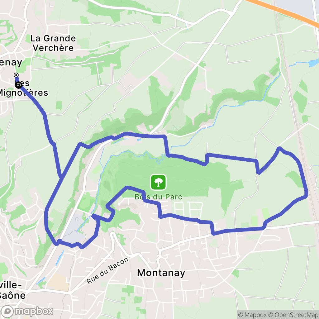 Genay : carte du parcours de randonnée - France