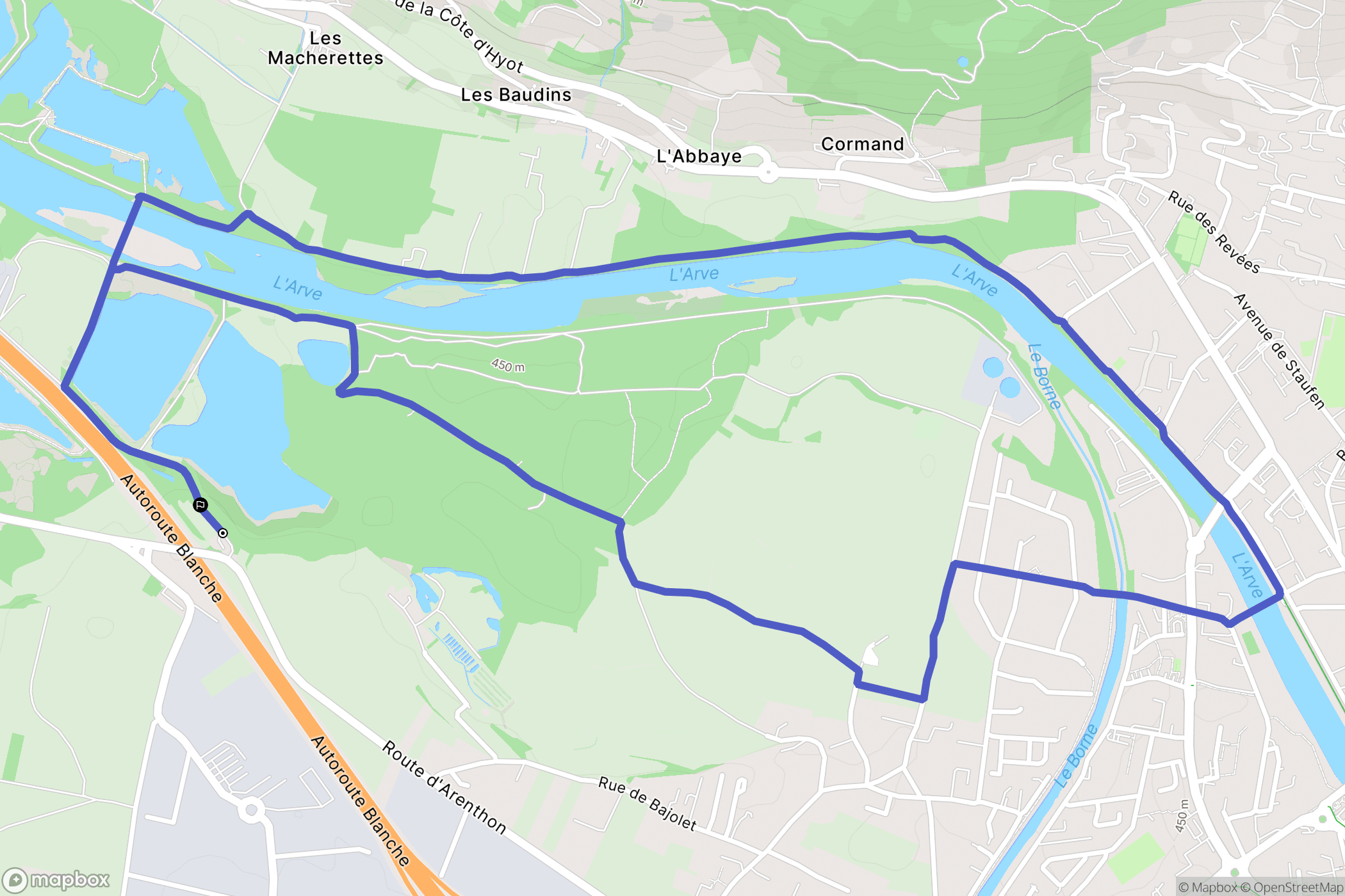 Bonneville : carte du parcours de randonnée - France
