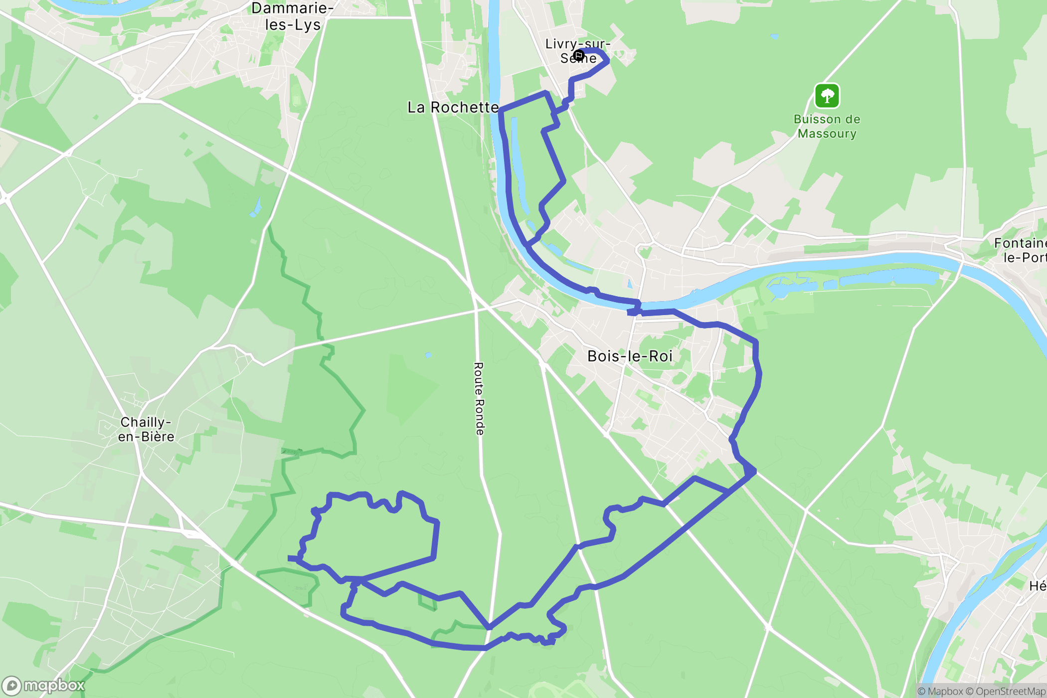 Livry-sur-Seine : carte du parcours de randonnée - France