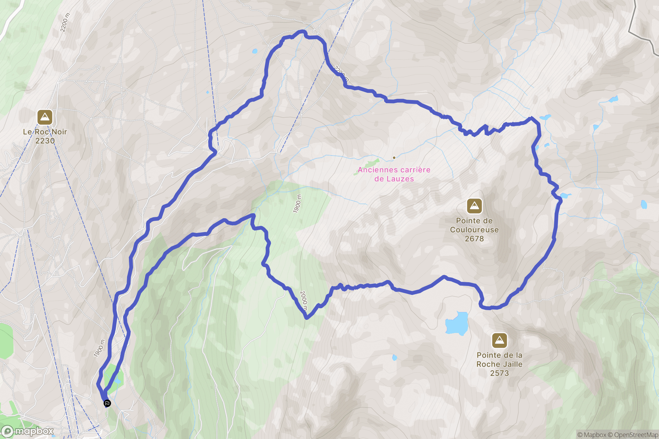 Montvalezan : carte du parcours de randonnée - France