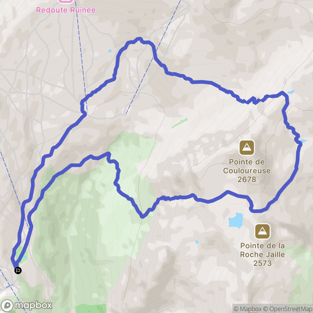 Montvalezan : carte du parcours de randonnée - France