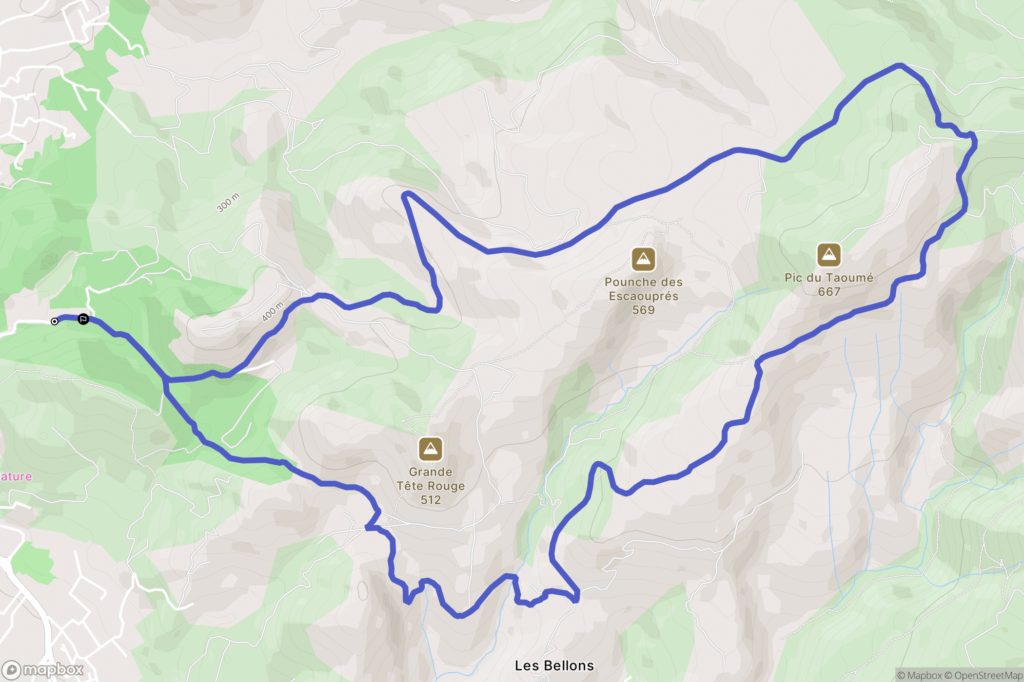 Allauch : carte du parcours de randonnée - France